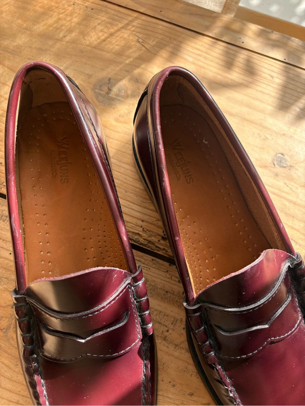 Men's Leather Penny Loafer in Burgundy - Picture 6 of 11